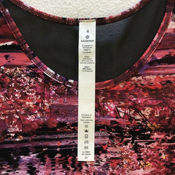Lululemon Sculpt Tank II Dahliascape Multi Black Red Floral Sleeveless Shirt 4 - Picture 3 of 6